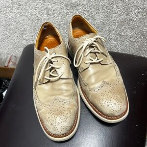 Sperry Gold Cup Oxford Shoes Mens 9 M Taupe Leather Wingtip Brogue Sneaker